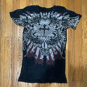 Sinful Graphic T-Shirt with Red and Gray Design